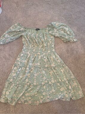 Trixxi Mint Green Floral Mini Dress